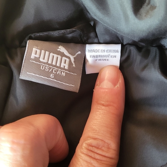 Puma Kids Black Puffer Vest, Size 6 - Picture 3 of 4